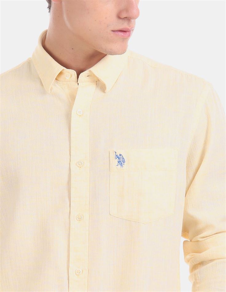 U.S.Polo Assn. Men Casual Wear Yellow Shirt